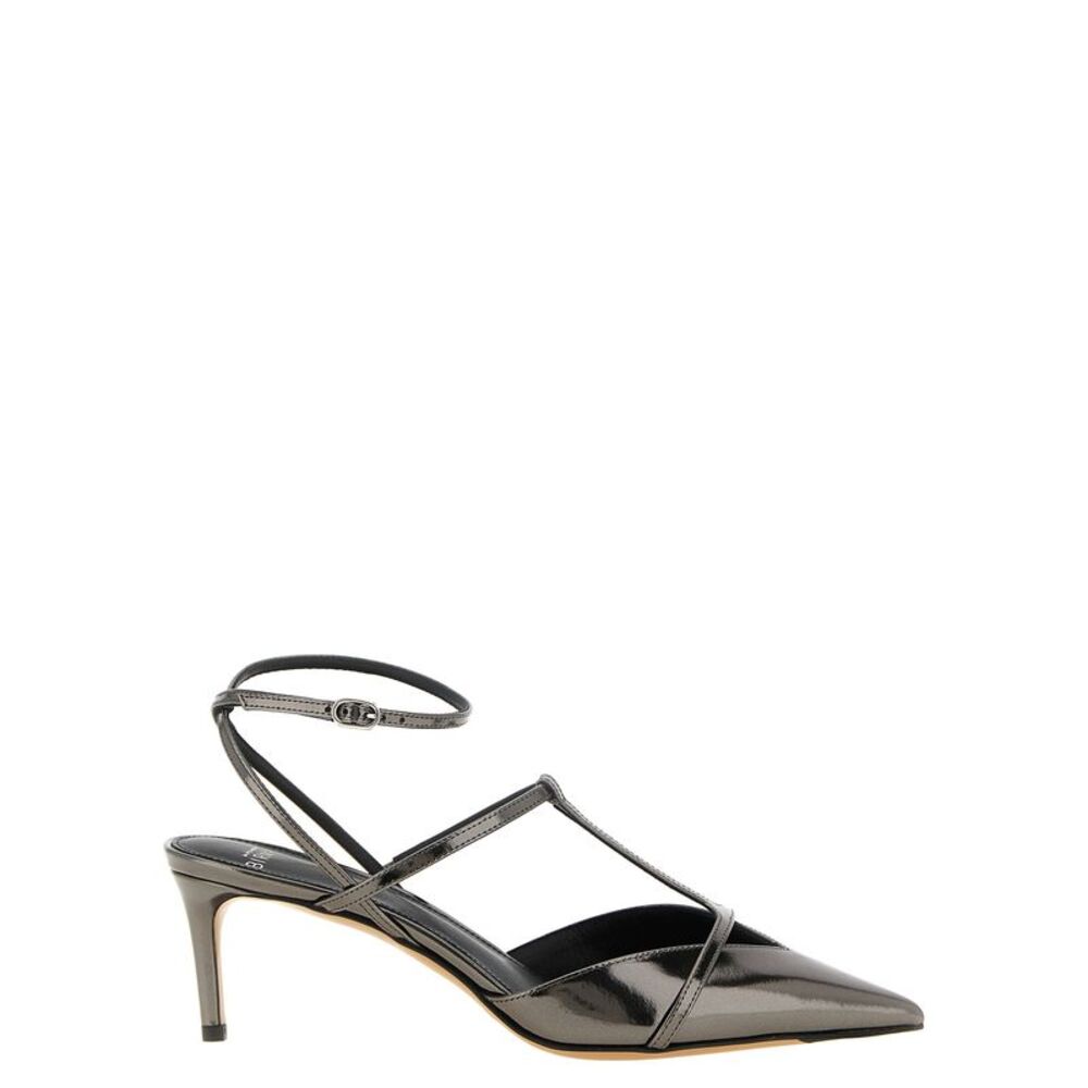 Alexandre Birman Silver Calfskin Stiletto Heel Women's Sandals